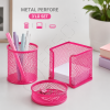 Metal Perfore 3lü Set Pembe