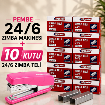 Zımba Makinesi 24/6 Pembe