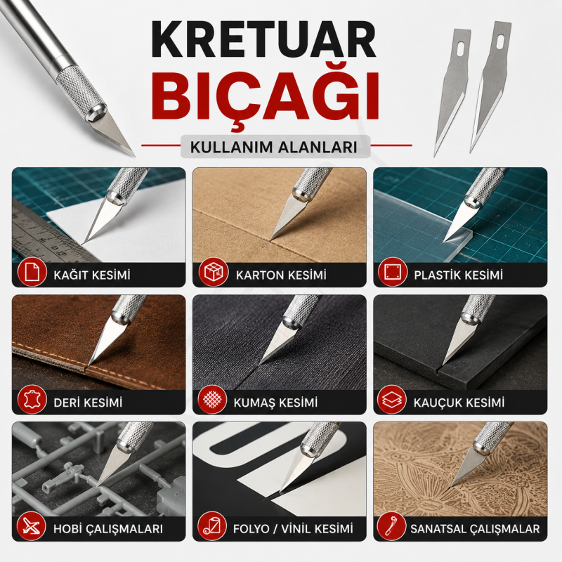 Kretuar Bıçağı 2 Yedekli