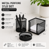 Metal Perfore 3lü Set Siyah