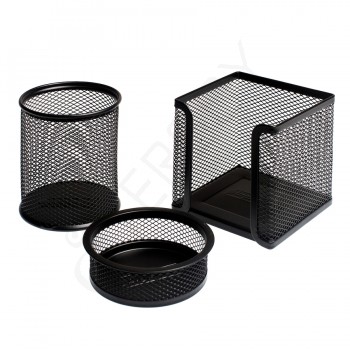 Metal Perfore 3'lü Set Siyah