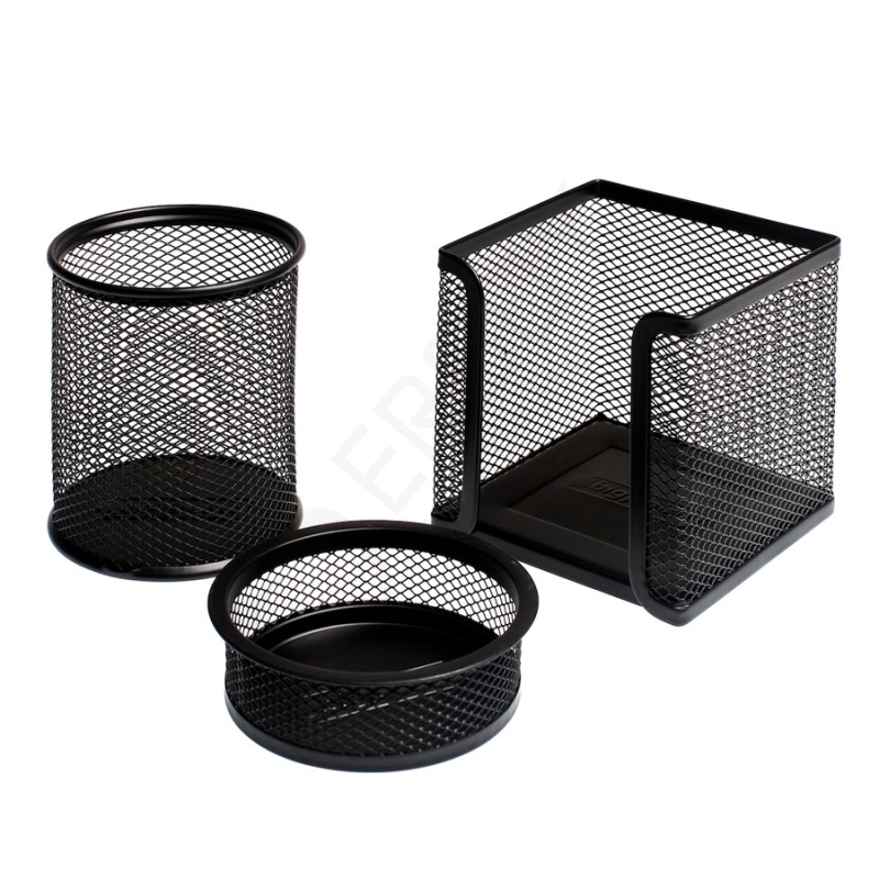 Metal Perfore 3'lü Set Siyah