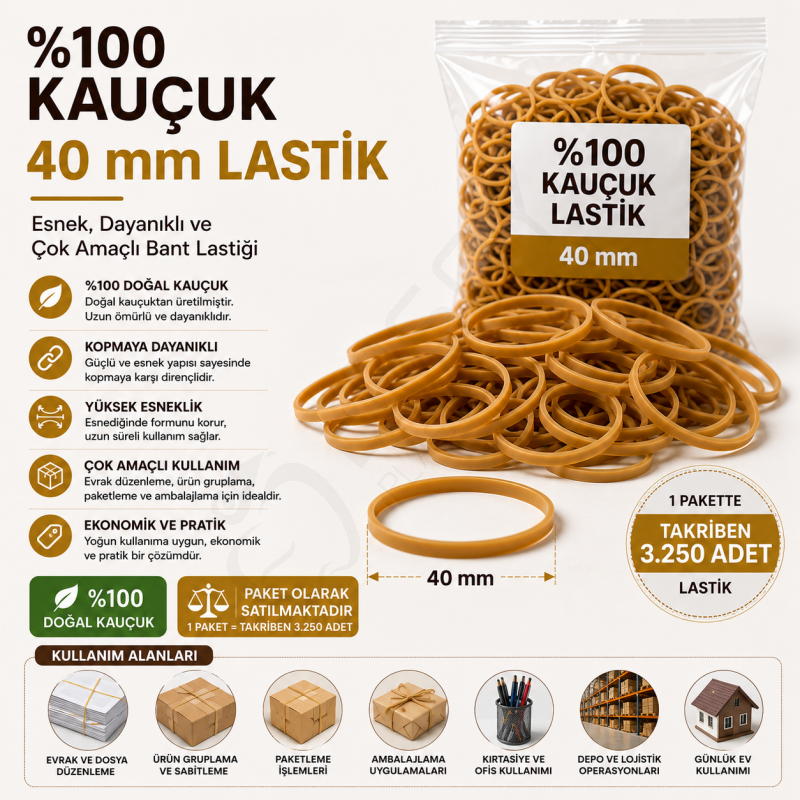 40 mm Ambalaj Lastiği (0.500 gr.)