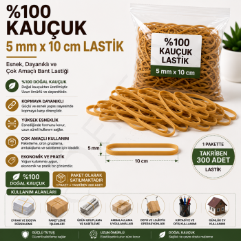 5 mm x 10cm Ambalaj Lastiği (0.500 gr.)
