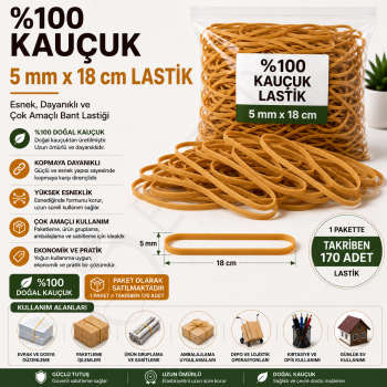 5 mm x 18 cm Ambalaj Lastiği (0.500 gr.)