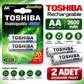 Toshiba 2600 Mah Şarjlı Kalem Pil 2 Adet