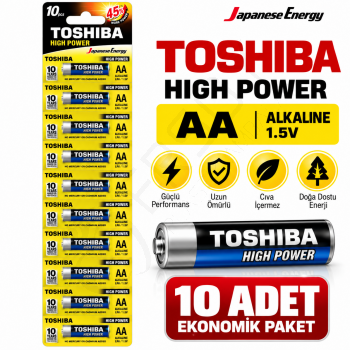Toshiba LR6 Kartela Alkalin Kalem Pil 10 Adet