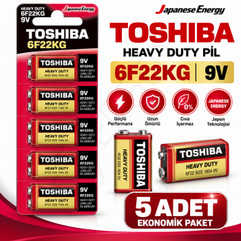 Toshıba 6F22KG 9 Volt Pil 5 Adet