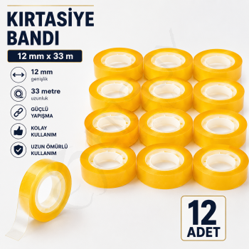 Kırtasiye Bandı 12 mm x 33 m