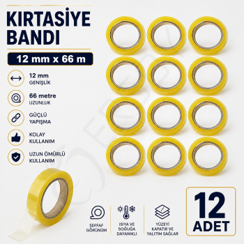 Kırtasiye Bandı 12 mm x 66 m