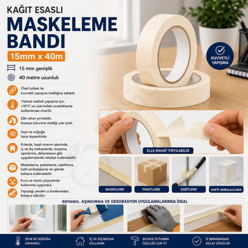 Maskeleme Bandı 15mm x 40m