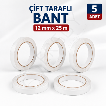Çift Taraflı Bant 12 mm x 25 m