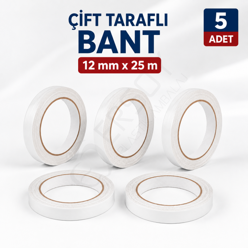 Çift Taraflı Bant 12 mm x 25 m