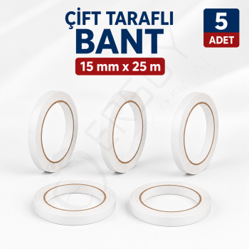 Çift Taraflı Bant 15 mm x 25 m