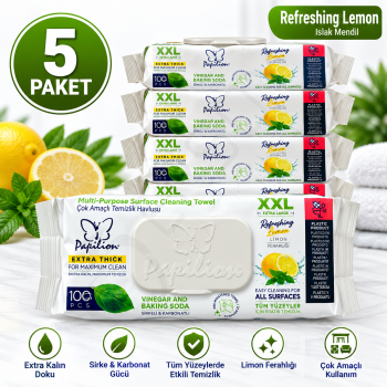 Ferahlatıcı Limon Kokulu Islak Temizlik Havlusu 100'lü 5 Paket