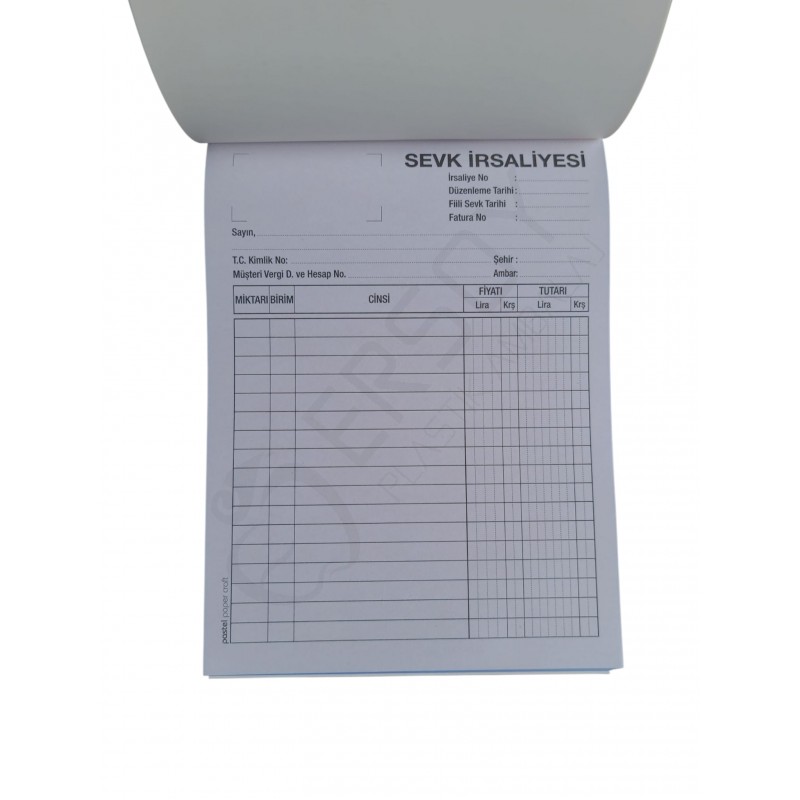 Otokopili 2 Nüsha Sevk İrsaliyesi