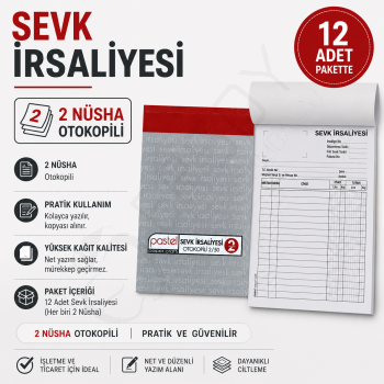 Otokopili 2 Nüsha Sevk İrsaliyesi 12 Adet