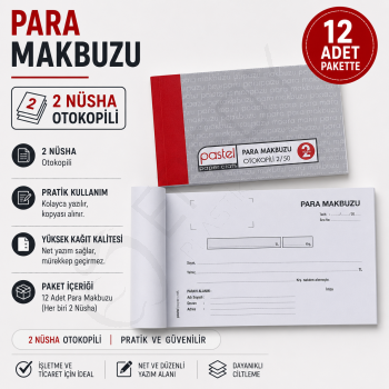 Otokopili 2 Nüsha Para Makbuzu 12 Adet