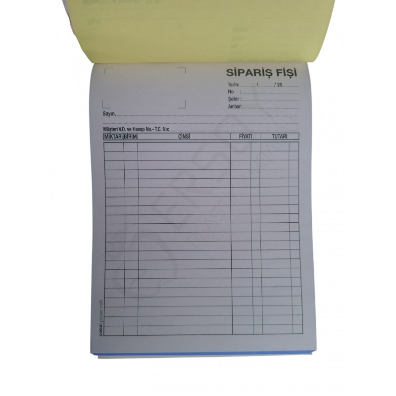 Otokopili 3 Nüsha Sipariş Fişi