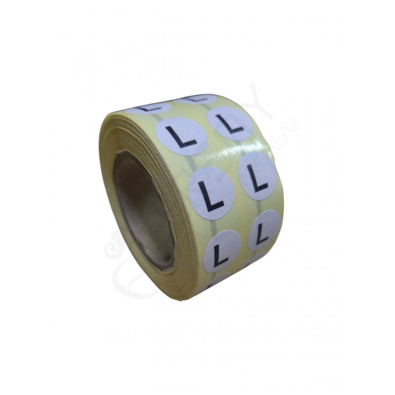 15 mm Çap Beden Etiketi 2000’li Rulo (L) 15 mm Çap Beden Etiketi 2000’li Rulo (L)