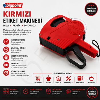 Motex Etiket Makinesi (Kırmızı)