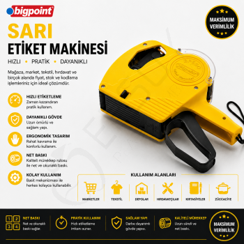 Motex Etiket Makinesi (Sarı)