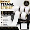 Termal Etiket 100 mm x 100 mm 5 Rulo