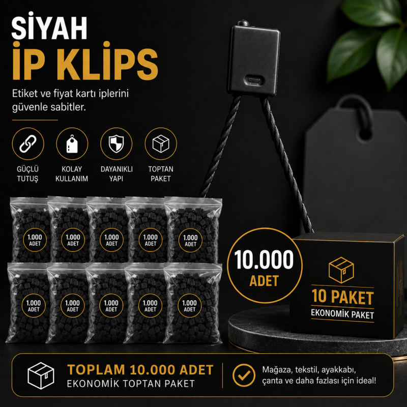 İp Klips Siyah 10.000 Adet