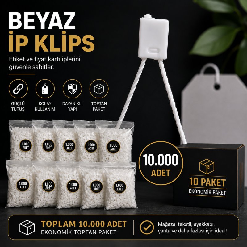 İp Klips Beyaz 10.000 Adet