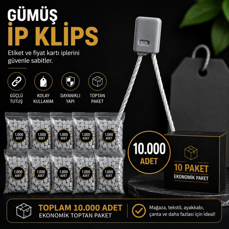 İp Klips Gümüş 10.000 Adet