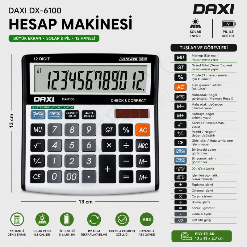 Daxi DX-6100 Hesap Makinesi