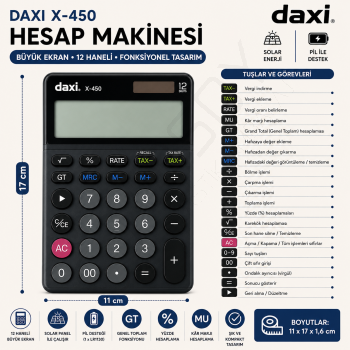 Daxi X-450 Hesap Makinesi 