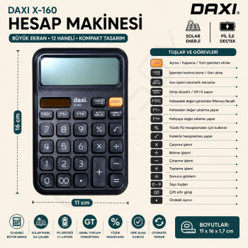 Daxi X-160 Hesap Makinesi 