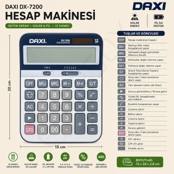 Daxi DX-7200 Hesap Makinesi 