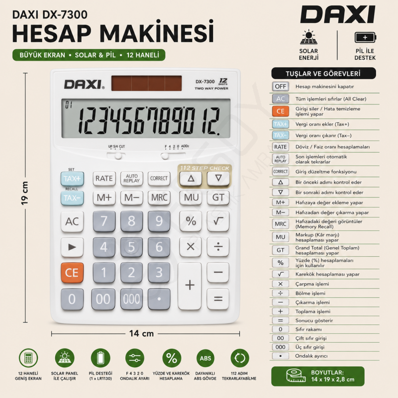 Daxi DX-7300 Hesap Makinesi