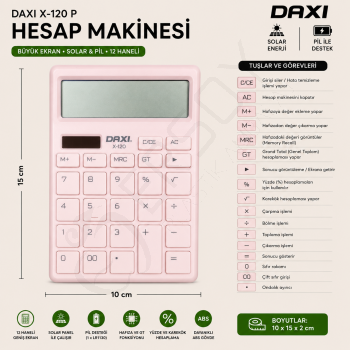 Daxi X-120 P Hesap Makinesi Pembe