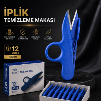 İplik Temizleme Makası Mavi 12 Adet