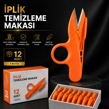 İplik Temizleme Makası Turuncu 12 Adet
