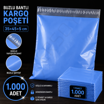 35x50 Kargo Poşeti Mavi 1.000 Adet