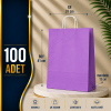 31x41+12 Kağıt Çanta Lila Renk 100 Adet