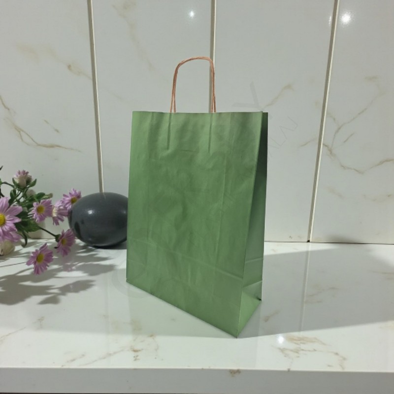 31*41+12 Kağıt Çanta Yeşil Renk