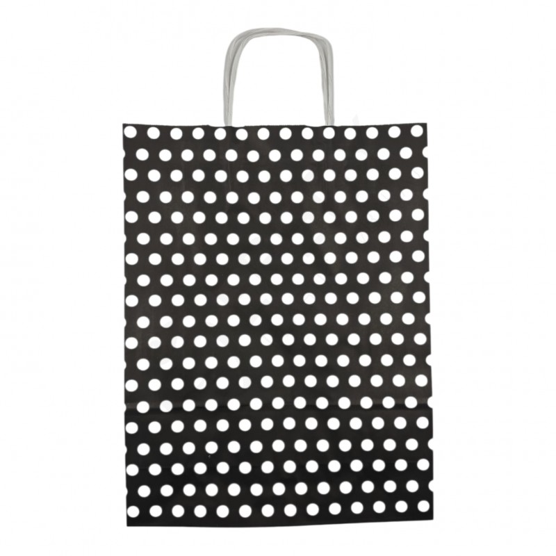 31*41+12 Kağıt Çanta Siyah Beyaz Puantiyeli