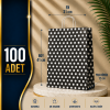 31x41+12 Kağıt Çanta Siyah Beyaz Puantiyeli 100 Adet