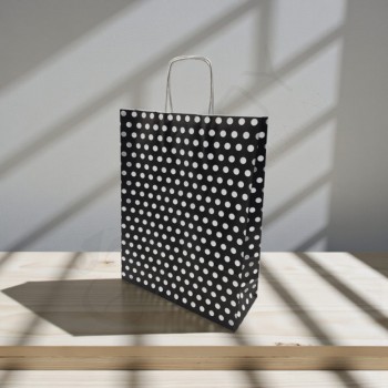31*41+12 Kağıt Çanta Siyah Beyaz Puantiyeli