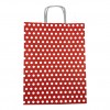 31*41+12 Kağıt Çanta Kırmızı Beyaz Puantiyeli 31*41+12 Kağıt Çanta Kırmızı Beyaz Puantiyeli