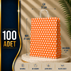 31x41+12 Kağıt Çanta Turuncu Beyaz Puantiyeli 100 Adet