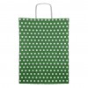 31*41+12 Kağıt Çanta Yeşil Beyaz Puantiyeli 31*41+12 Kağıt Çanta Yeşil Beyaz Puantiyeli