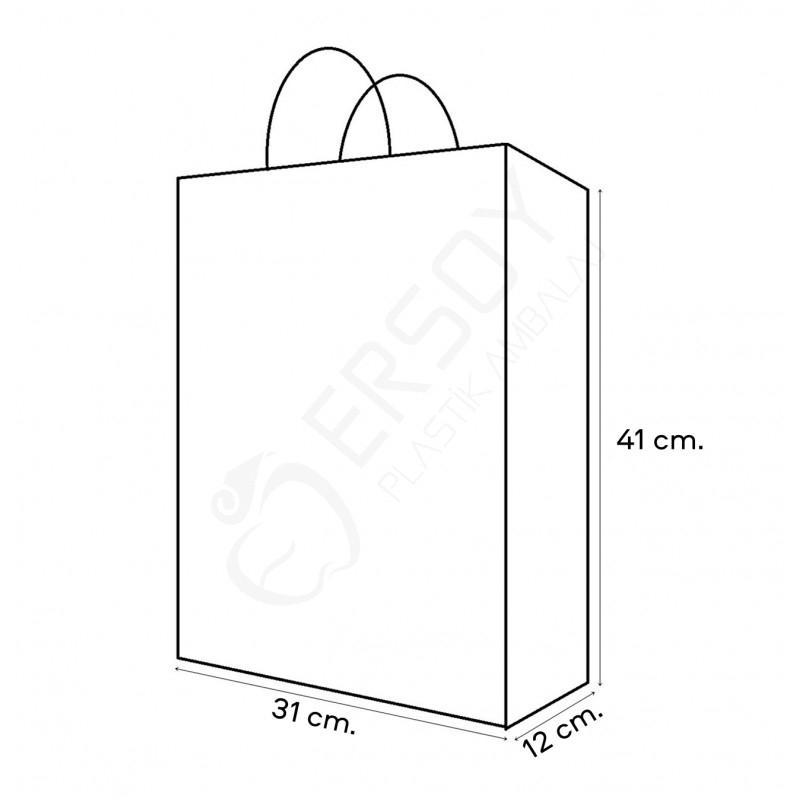 31*41+12 Kağıt Çanta Yeşil Beyaz Puantiyeli