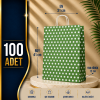 31x41+12 Kağıt Çanta Yeşil Beyaz Puantiyeli 100 Adet