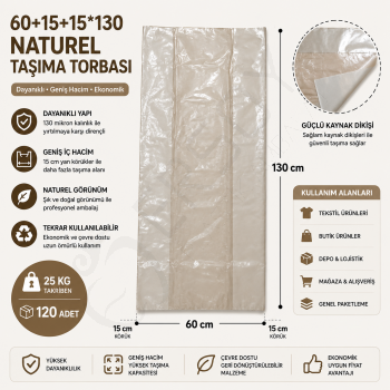 90x130 Naturel Taşıma Torbası 25 Kg.